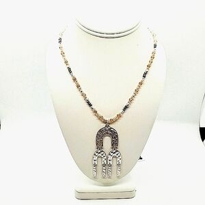 ROMOLO STITCH FIX LONG SILVER NECKLACE BEADS